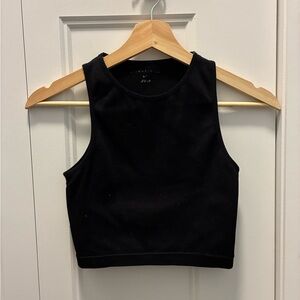Black Sleeveless Crop Top